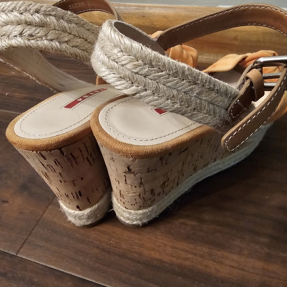 Prada Suede Knot Cork Wedge - Picture 2 of 7